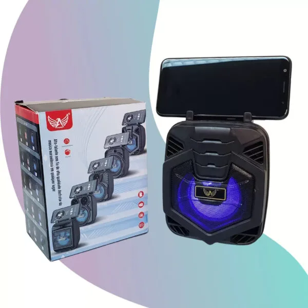 Caixa de Som Portátil FM USB Bluetooth (LED RGB) - Image 3
