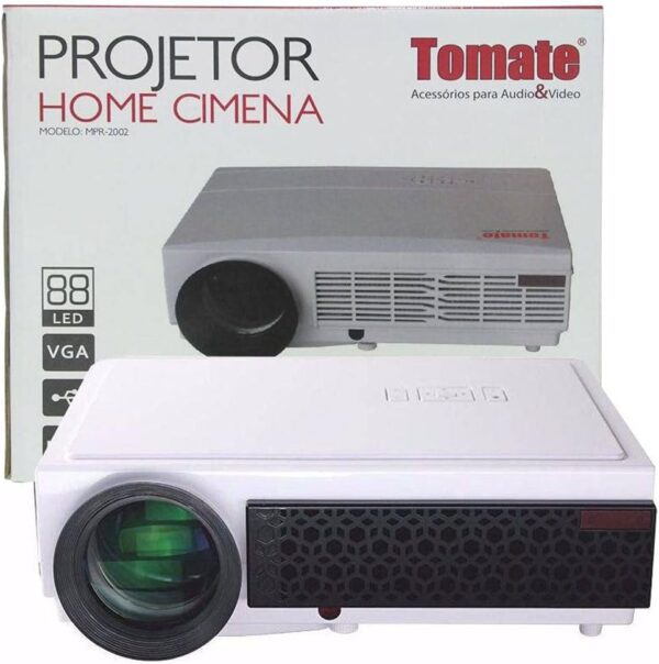 Projetor DataShow Tomate MPR-2002 3000 Lumens 1080p 2 HDMI VGA RCA - 110V/220V