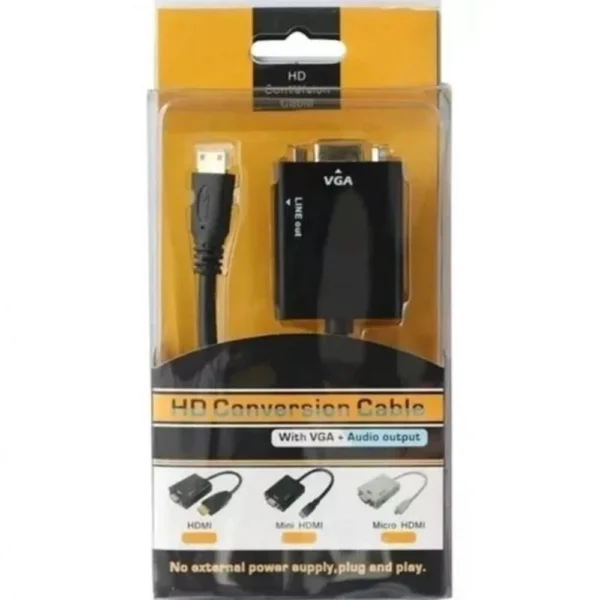 Conversor Entrada HDMI e Saída para VGA  Áudio e Vídeo P2 - Image 4