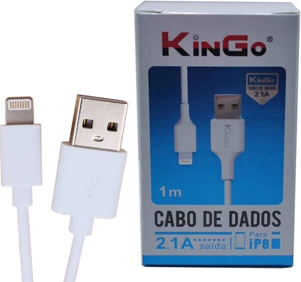 Cabo USB Dados e Carregador para iPhone (Marca Kingo)
