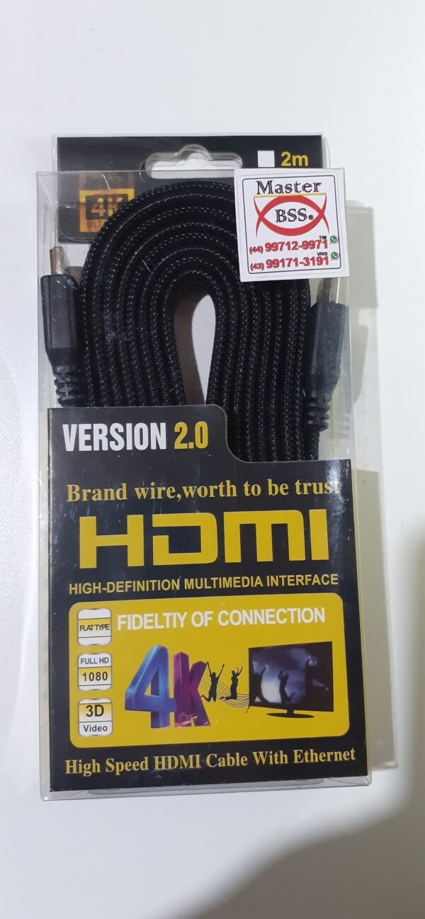 Cabo HDMI 2mt 3D 4K 1080p Full HD, HDR