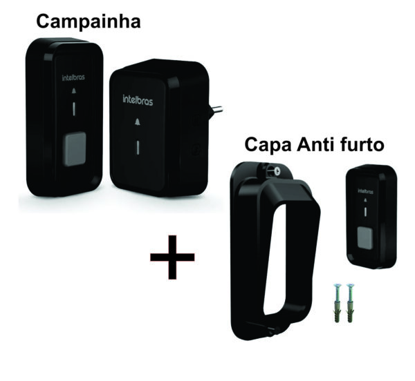 Campainha Sem Fio Intelbras Com Bateria + Campainha Contra Furto (Prova D' Água)