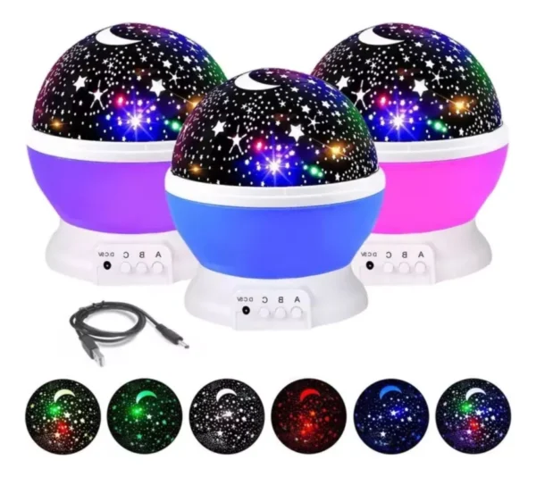 Luminária Projetor Estrela 360º Galáxia Abajur Mesa Infantil