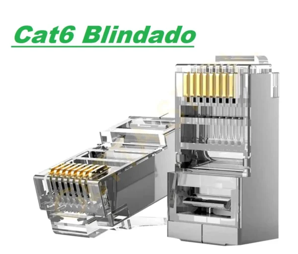Conector Rj45 Cat6 Gigabit Blindado