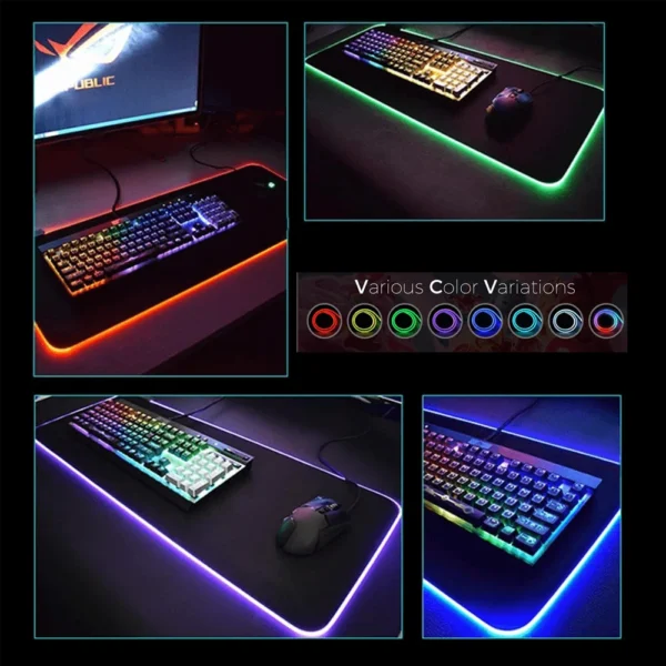 Mouse Pad Gamer RGB LED 80x30cm Grande Mesa - Image 5