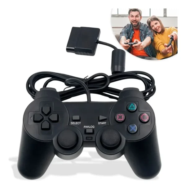 Controle Para Ps2 Com Fio e Analógico SHI Cor Preto