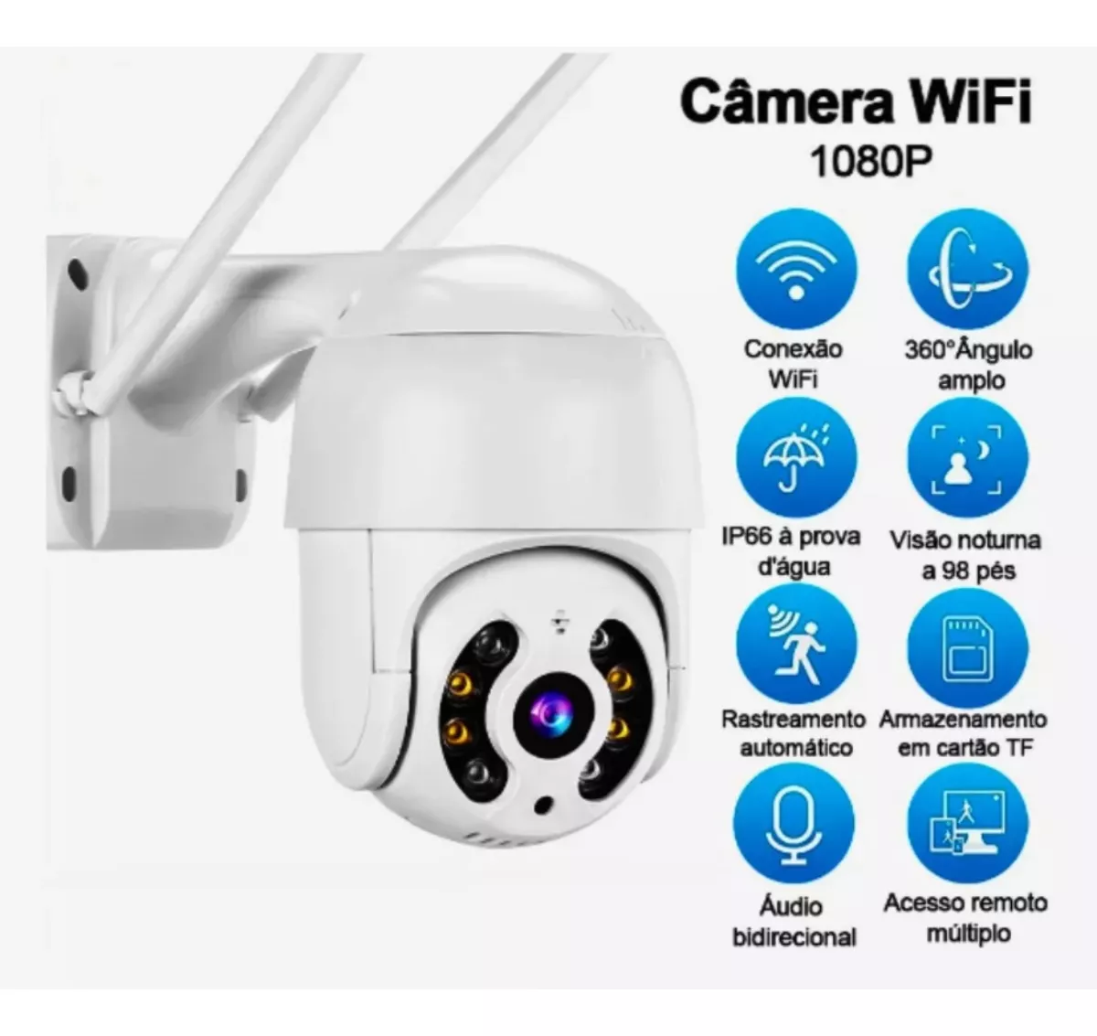 Câmera Segurança Icsee Externa Wifi Infravermelho Prova D'agua Full HD 1080P - Image 2
